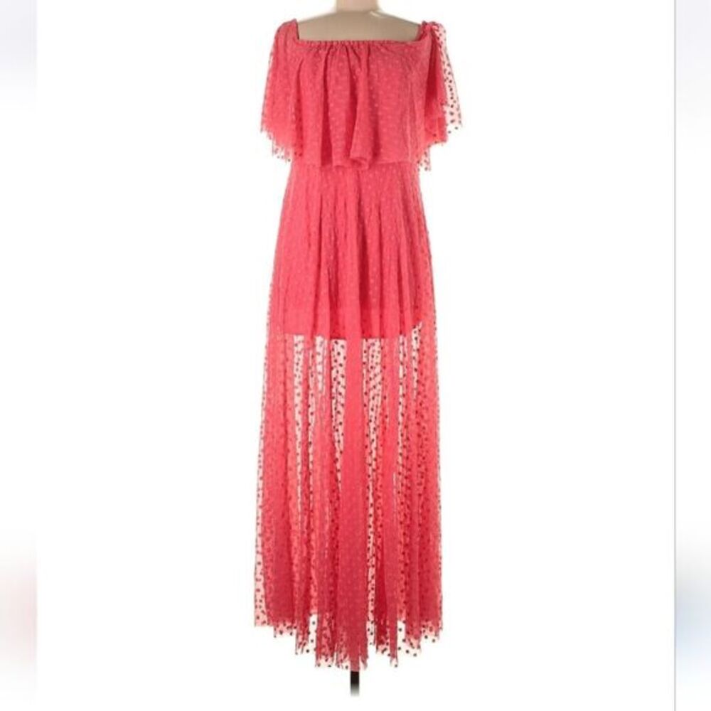 Likely NWT Blaine Ruffle Gown maxi dress in Pink Coral Women's Size 8 - Picture 2 of 8